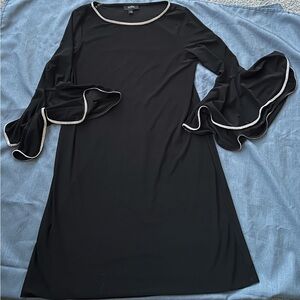 MSK Black Evening Dress with Silver Rhinestone Trim